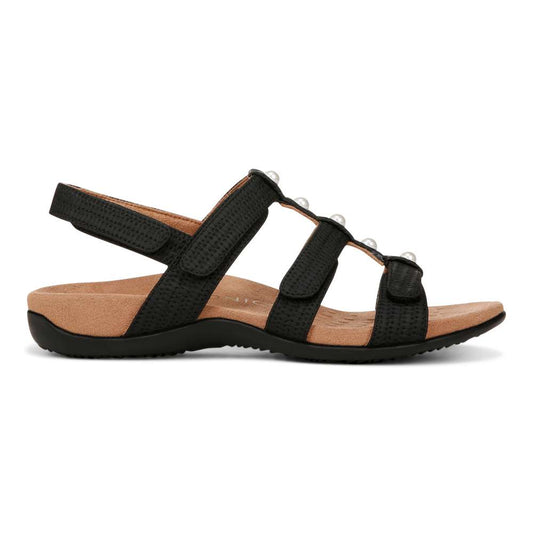 Amber Pearl Adjustable Sandal - Black