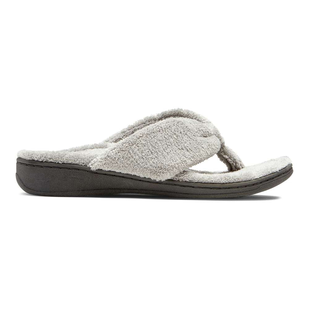 Gracie Toe Post Slipper Light Grey – Vionic Shoes
