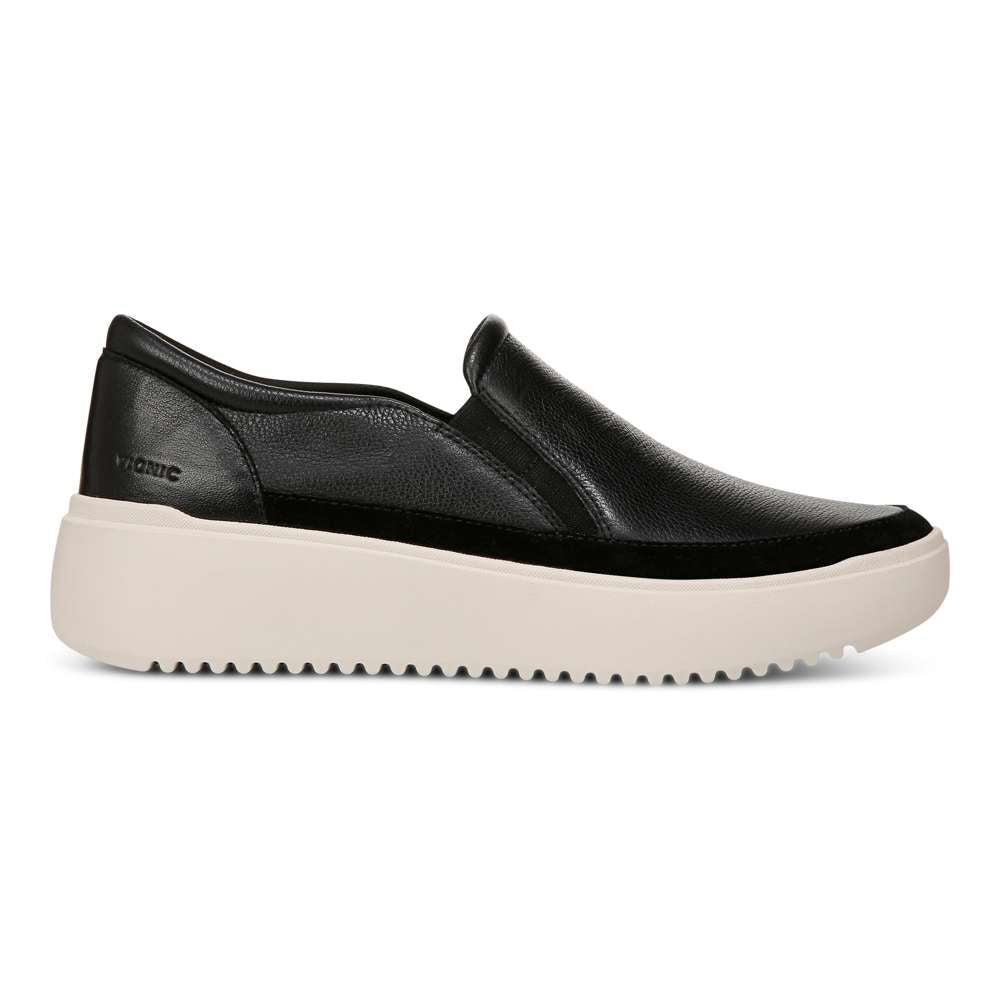 Kearny Platform Slip-On Sneaker - Black Leather