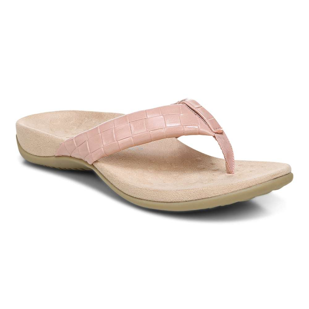 Layne Toe Post Sandal - Peach Woven
