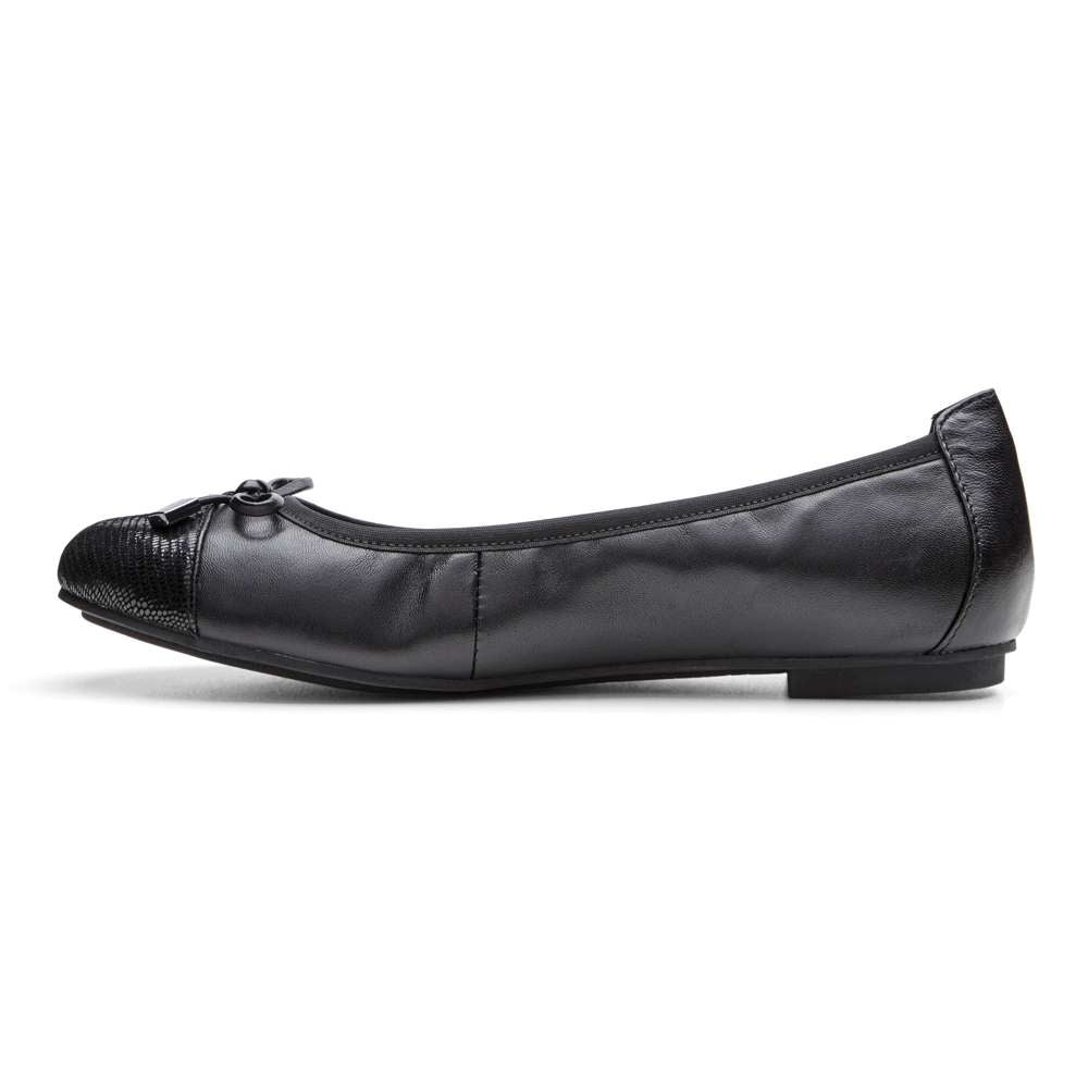 Minna Ballet Flat Classic - Black Lizard