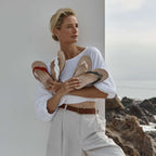 Bella Braid Toe Post Sandal - White