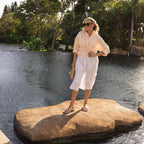 Bella Toe Post Sandal - Cream Botanical