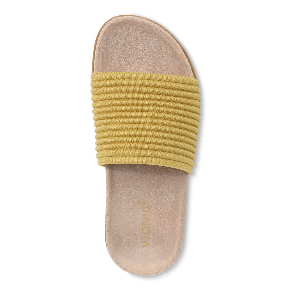 Evie Knit Slide Sandal - Dijon