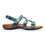 Amber Adjustable Sandal - Teal Snake