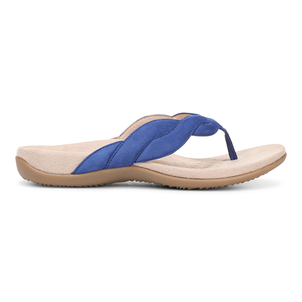 Bella Braid Toe Post Sandal - Mazarine Blue Suede