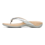 Bella Toe Post Sandal - Silver Metallic Croc