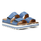 Brandie Flatform Slide - Vallarta Blue Linen