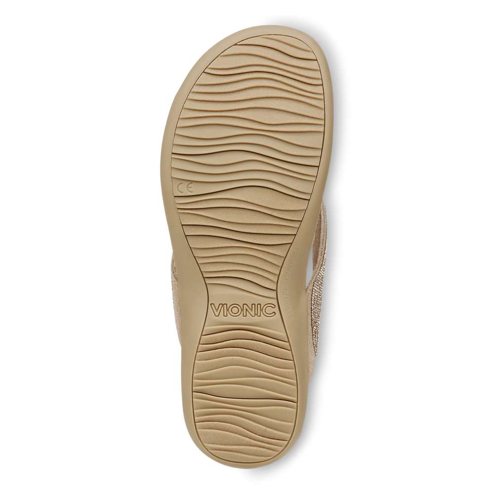 Dillon Shine Toe Post Sandal - Champagne