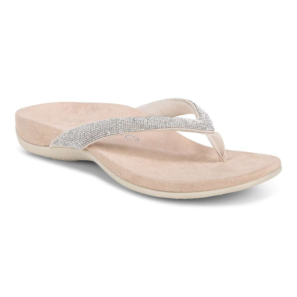 Dillon Shine Toe Post Sandal - Cream