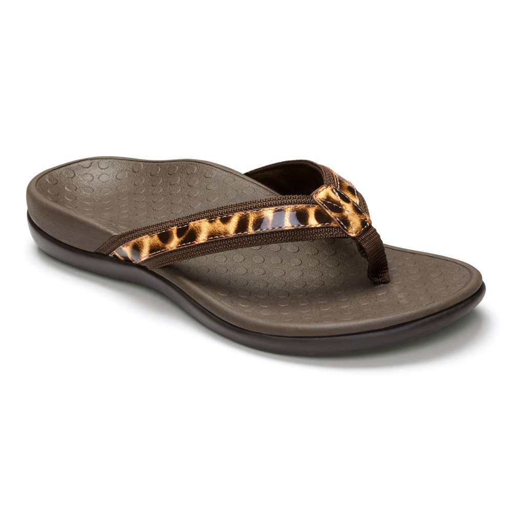 Islander Toe Post Sandal - Brown Leopard