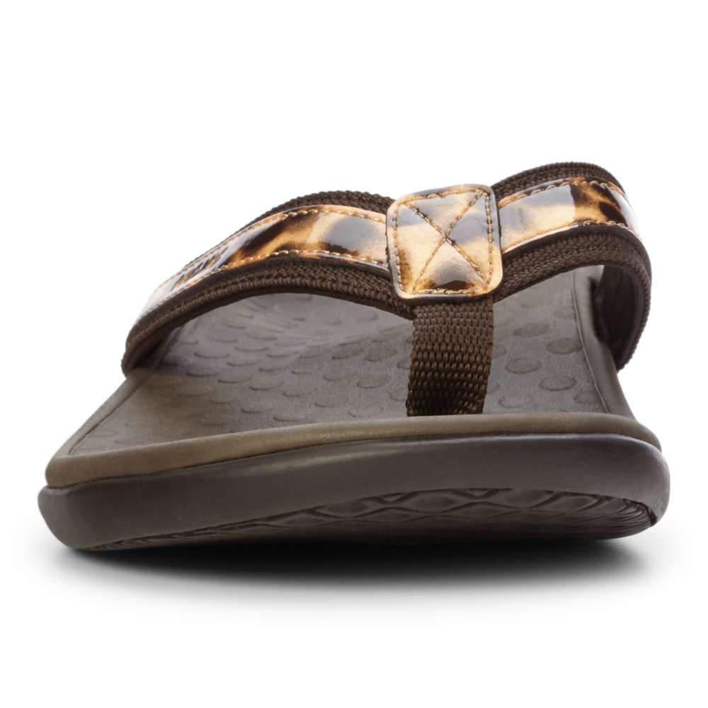 Islander Toe Post Sandal - Brown Leopard