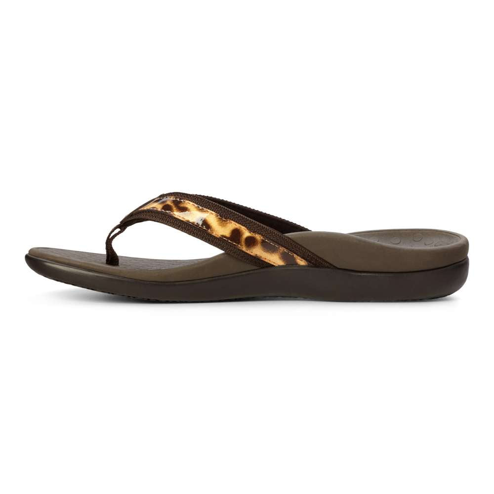 Islander Toe Post Sandal - Brown Leopard