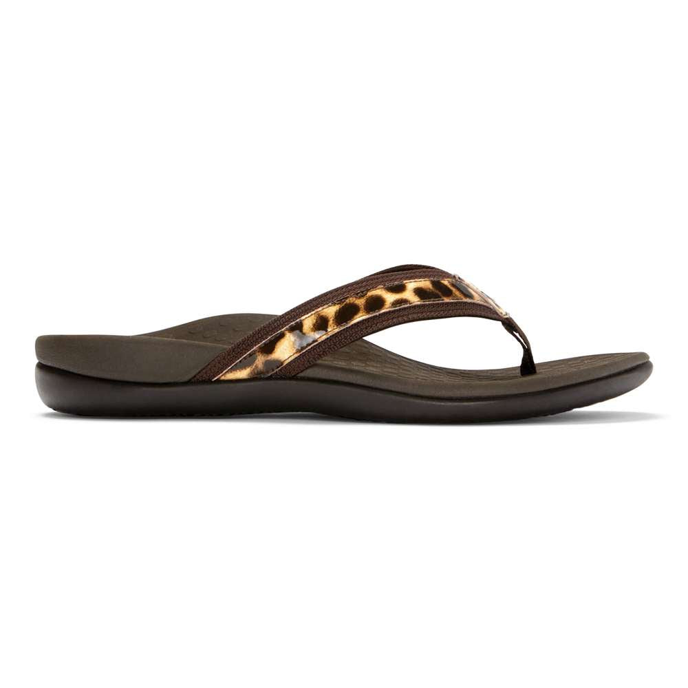 Islander Toe Post Sandal - Brown Leopard