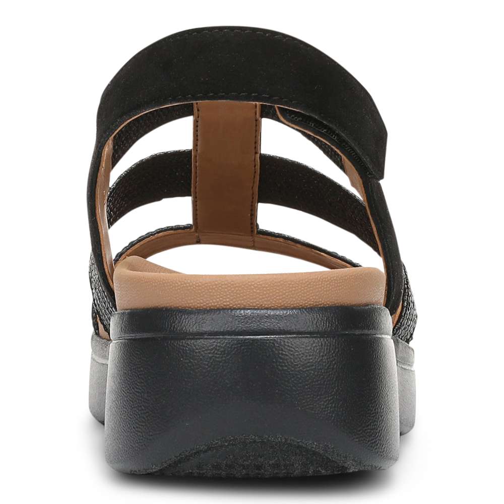 Sabrina Flatform Sandal - Black Suede